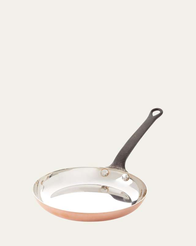 Solid Copper Fry Pan with Silver Lining